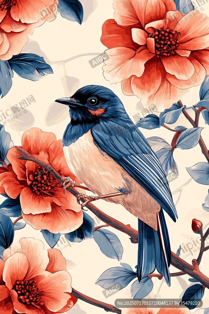 花鳥(niǎo)相依圖