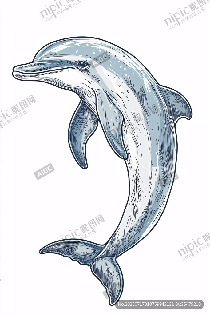 跳躍的海豚插畫