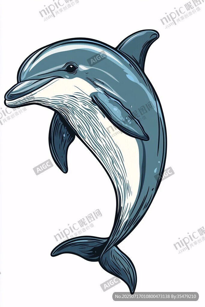 跳躍的海豚插畫(huà)