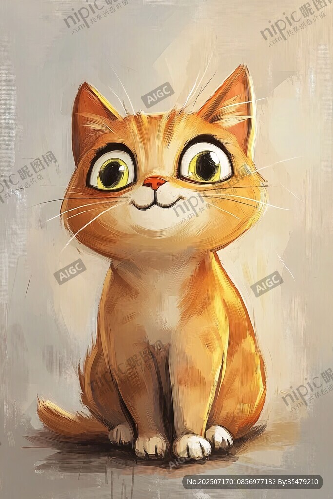 可愛橘貓插畫