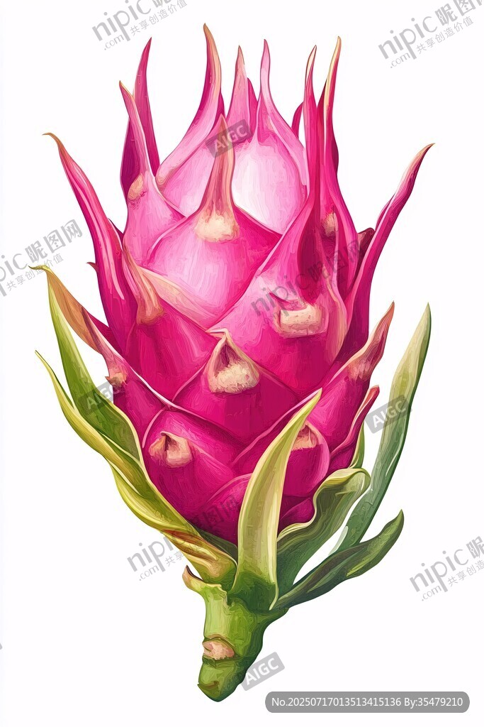 鮮艷火龍果插畫