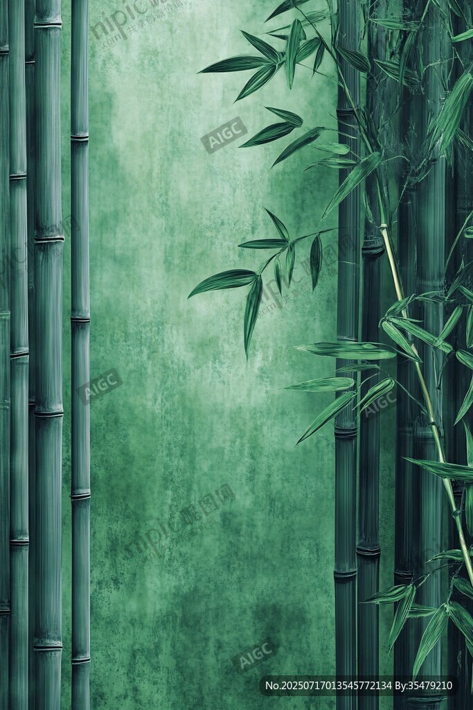 墨綠竹林背景圖