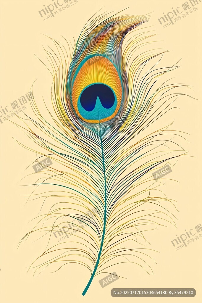 夢(mèng)幻孔雀羽毛插畫藝術(shù)