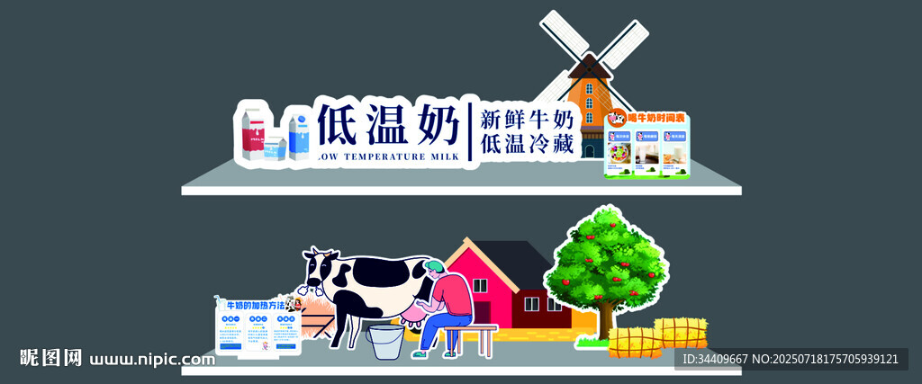 超市牛奶端頭美陳