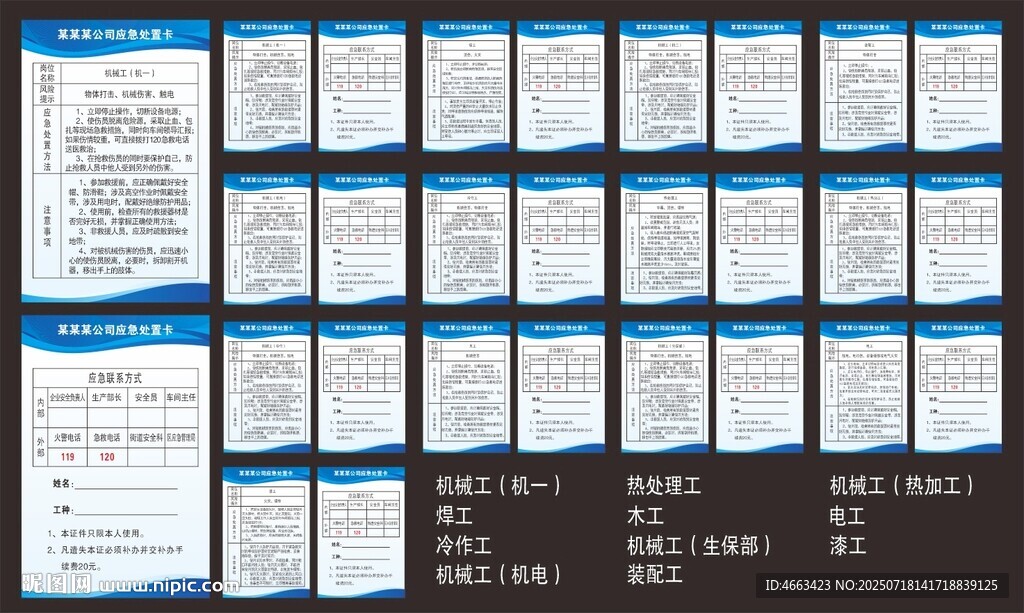  企業(yè)崗位應(yīng)急處置卡 