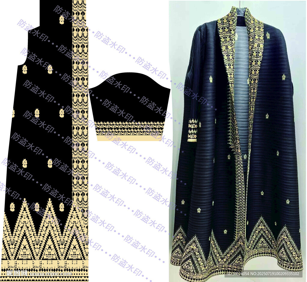 華麗刺繡長款服飾展示