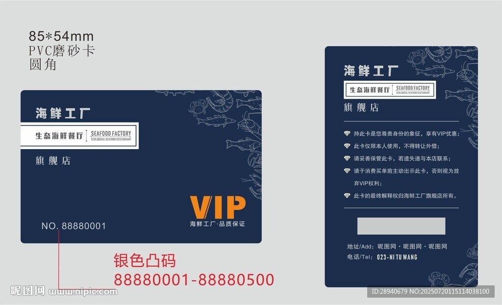 藍(lán)色VIP會(huì)員卡設(shè)計(jì)展示