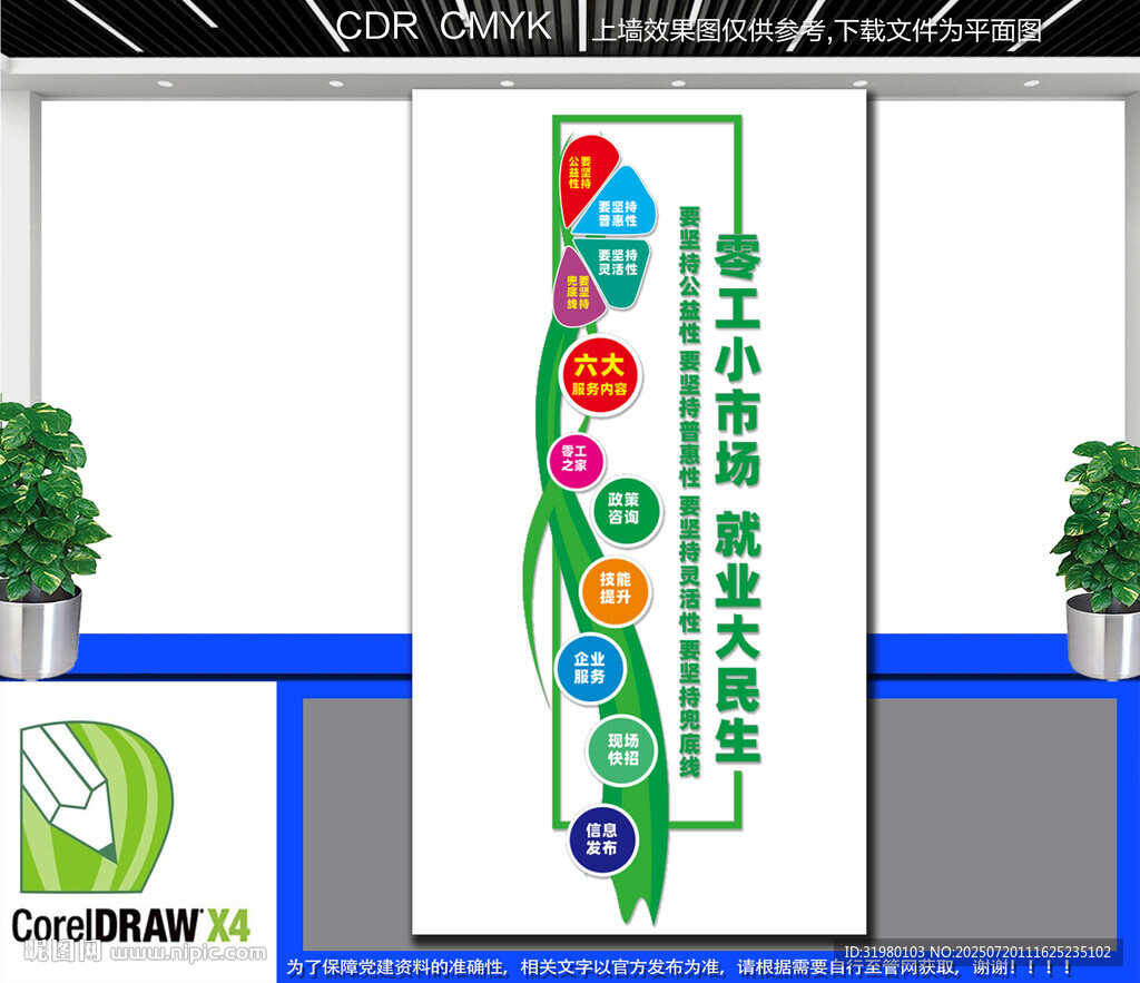 豎版零工市場文化墻