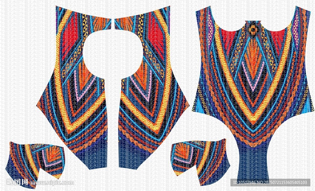 民族風(fēng)彩色服飾圖案設(shè)計