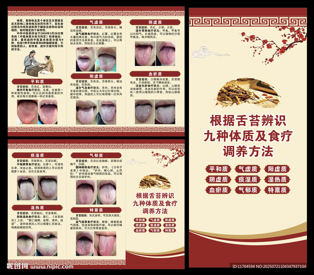 中醫(yī)九種體質(zhì)辨識(shí)三折頁