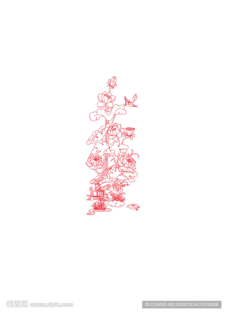 酒插畫 荷花