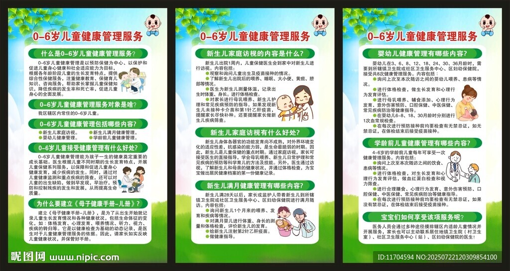 兒童健康管理服務(wù)展板