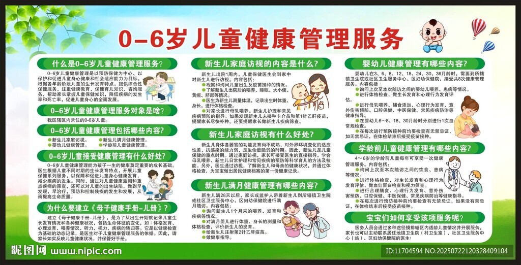 兒童健康管理服務(wù)宣傳欄