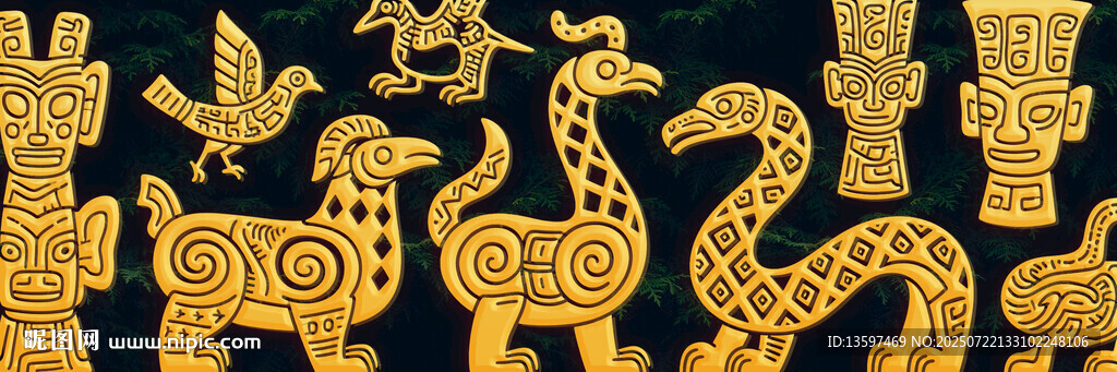 古代風(fēng)格動(dòng)物圖案紋飾