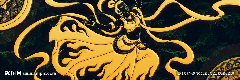 神秘金色神獸圖案