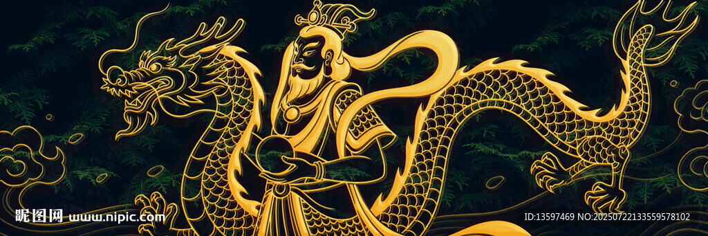 金色祥龍圖案