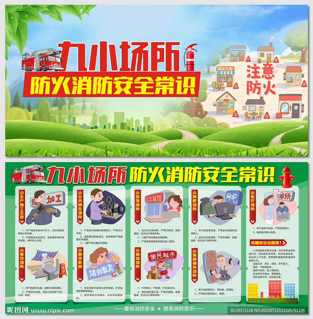 九小場所防火提示消防展板