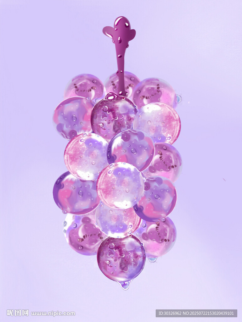 夢(mèng)幻紫色水晶葡萄飾品