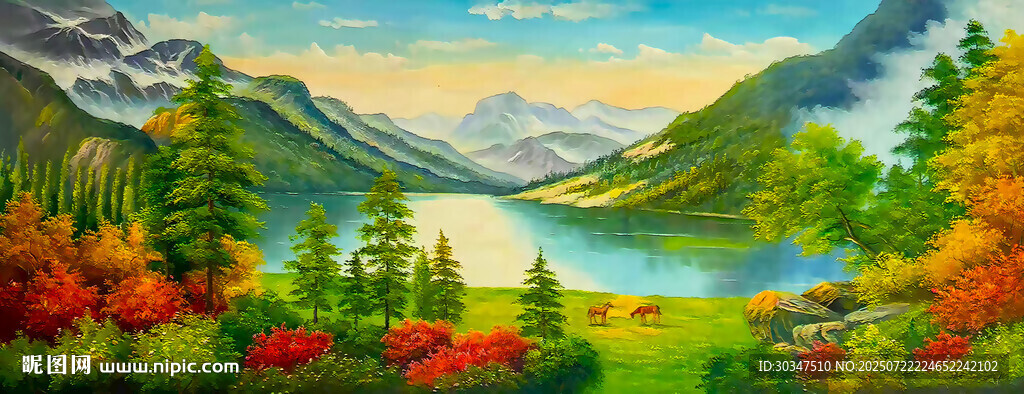 山水田園風景畫