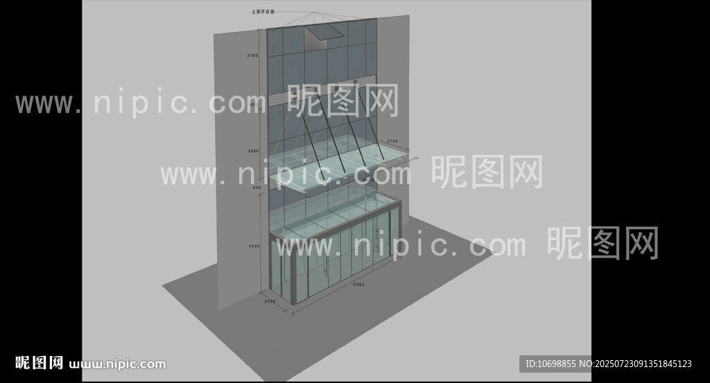 玻璃幕墻現(xiàn)代簡約風(fēng)格玻璃展示柜