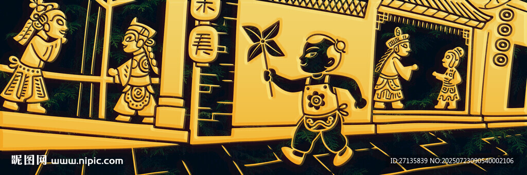 古代人物場景浮雕藝術(shù)展示