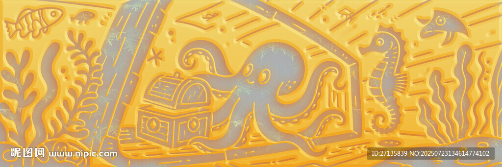 金色浮雕圖案藝術(shù)作品