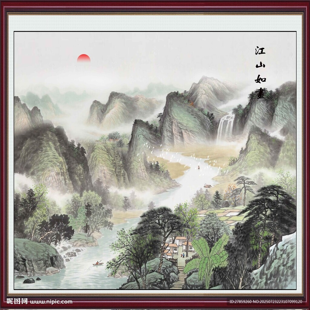 水墨山水國畫風(fēng)景圖