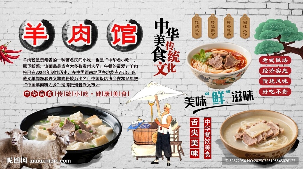 羊肉館背景墻
