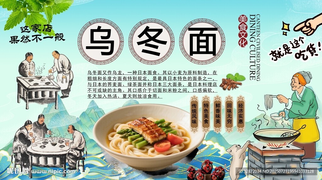 烏冬面背景墻