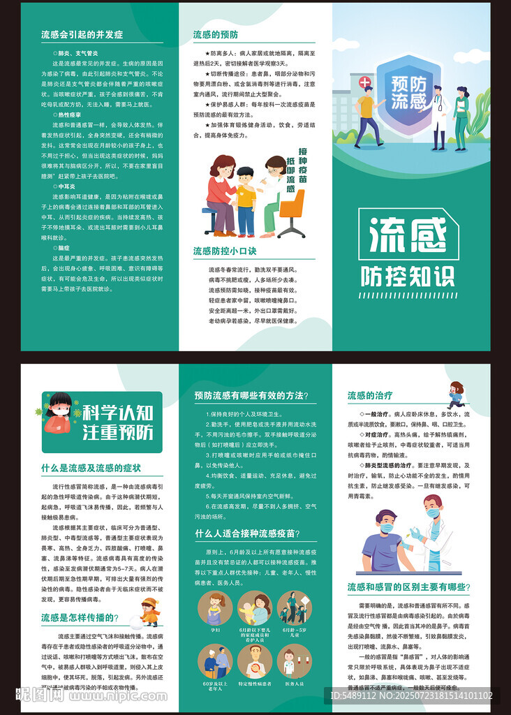 預(yù)防流感三折頁(yè)