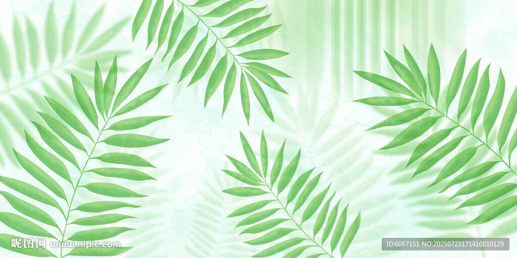 熱帶綠植樹葉背景墻