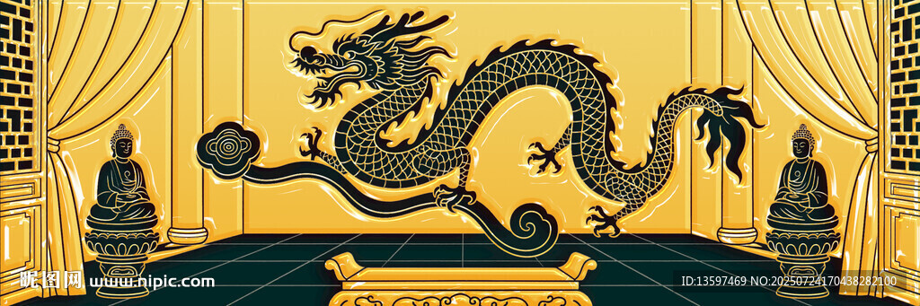 中式龍紋裝飾圖案
