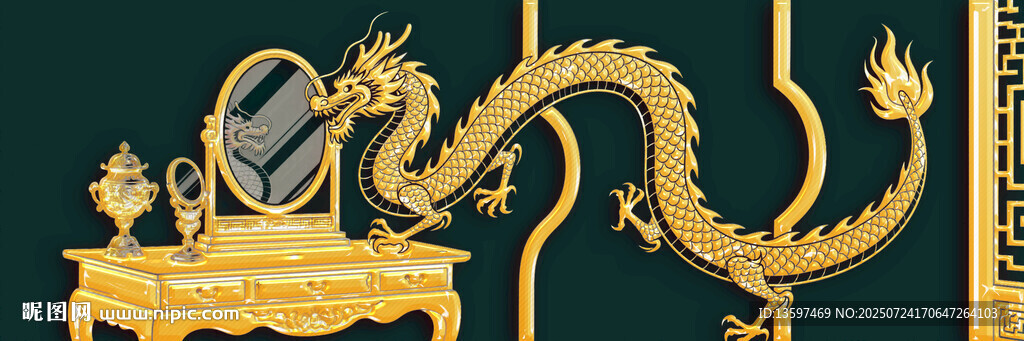 金色盤龍裝飾
