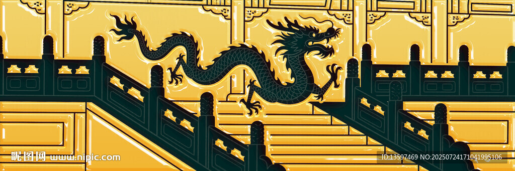 中式建筑上的精美龍紋圖案