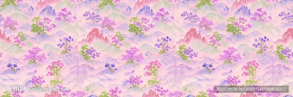 夢(mèng)幻粉色花卉圖案背景