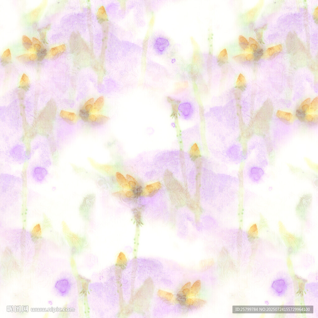 夢(mèng)幻紫色花卉水彩背景圖