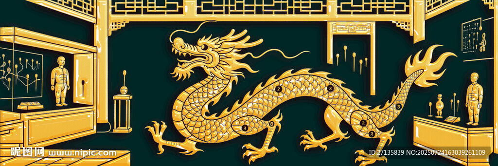 中式店鋪內(nèi)的華麗金龍裝飾