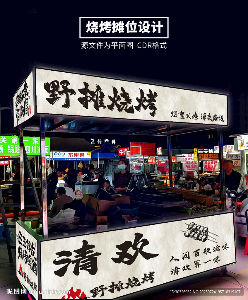 燒烤攤位設(shè)計(jì)小吃美食