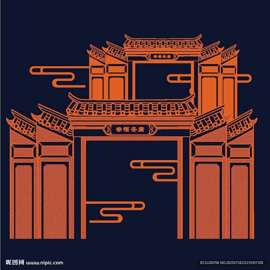 牌坊閣樓圖案