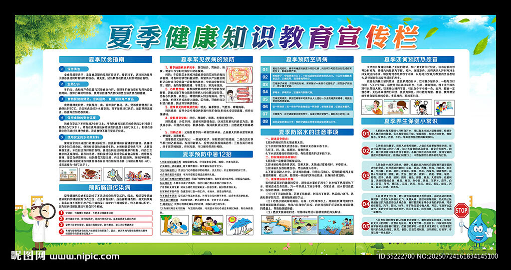 夏季健康教育展板