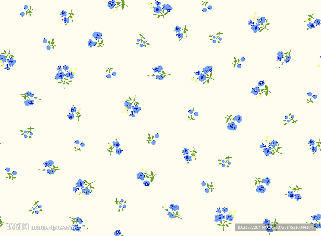 藍白小花圖案背景