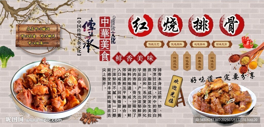 紅燒排骨背景墻