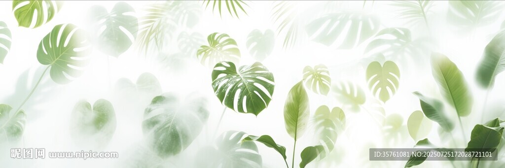霧氣磨砂膜效果綠植貼圖