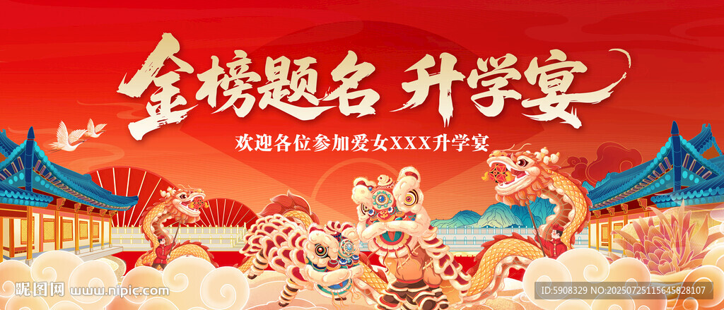 金榜題名升學宴電子屏