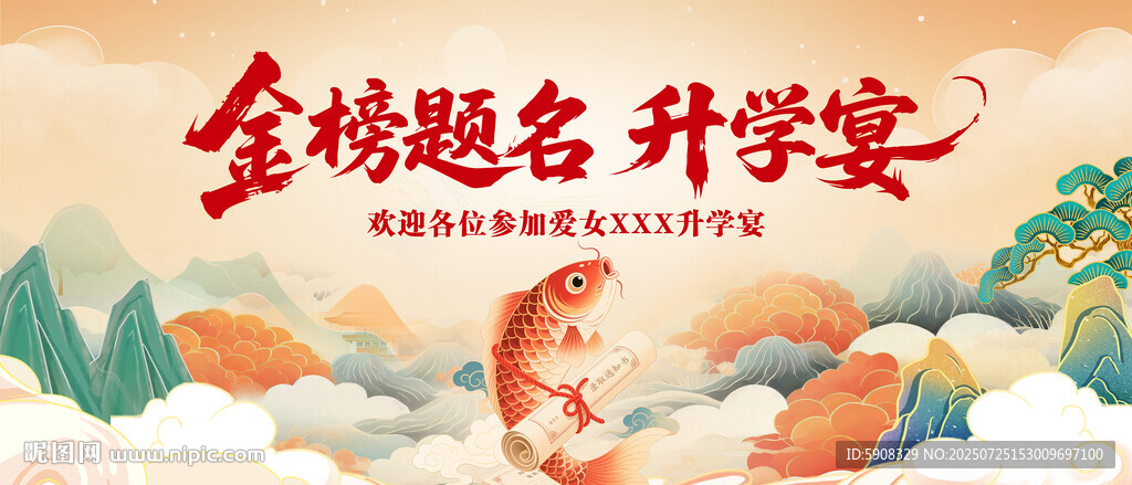 金榜題名宴電子屏畫面