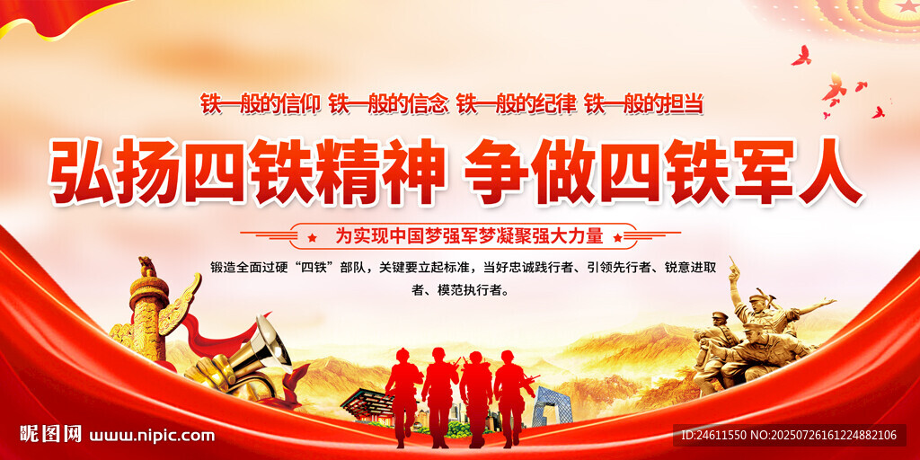 弘揚(yáng)四鐵精神展板