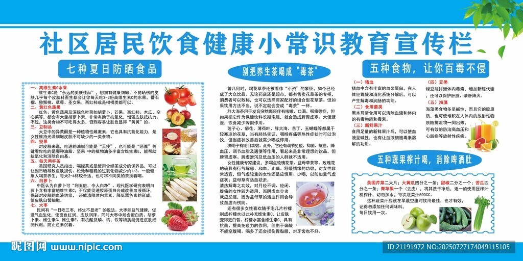 社區(qū)居民飲食健康小常識教育宣傳