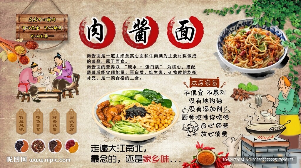 肉醬面背景墻