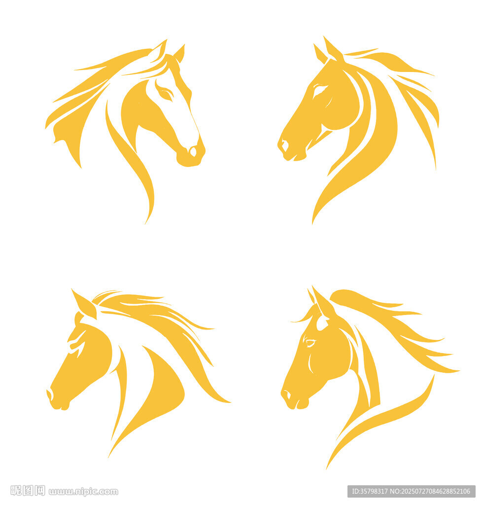 四款金色馬頭標(biāo)志設(shè)計(jì)