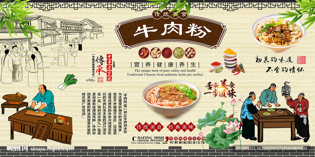 牛肉粉背景墻